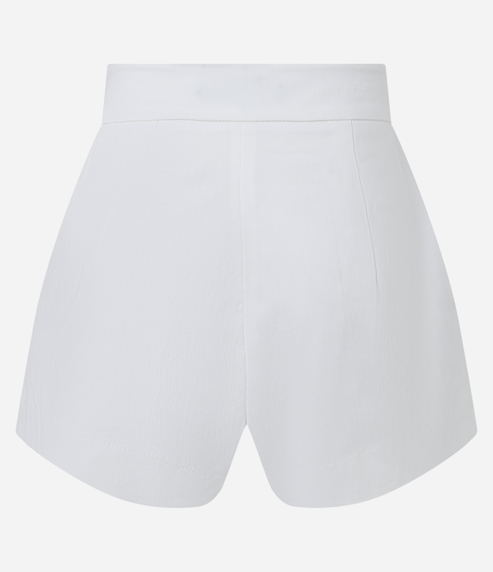Short Curto em Bengaline com Cintura Alta e Zíper Lateral Branco 6