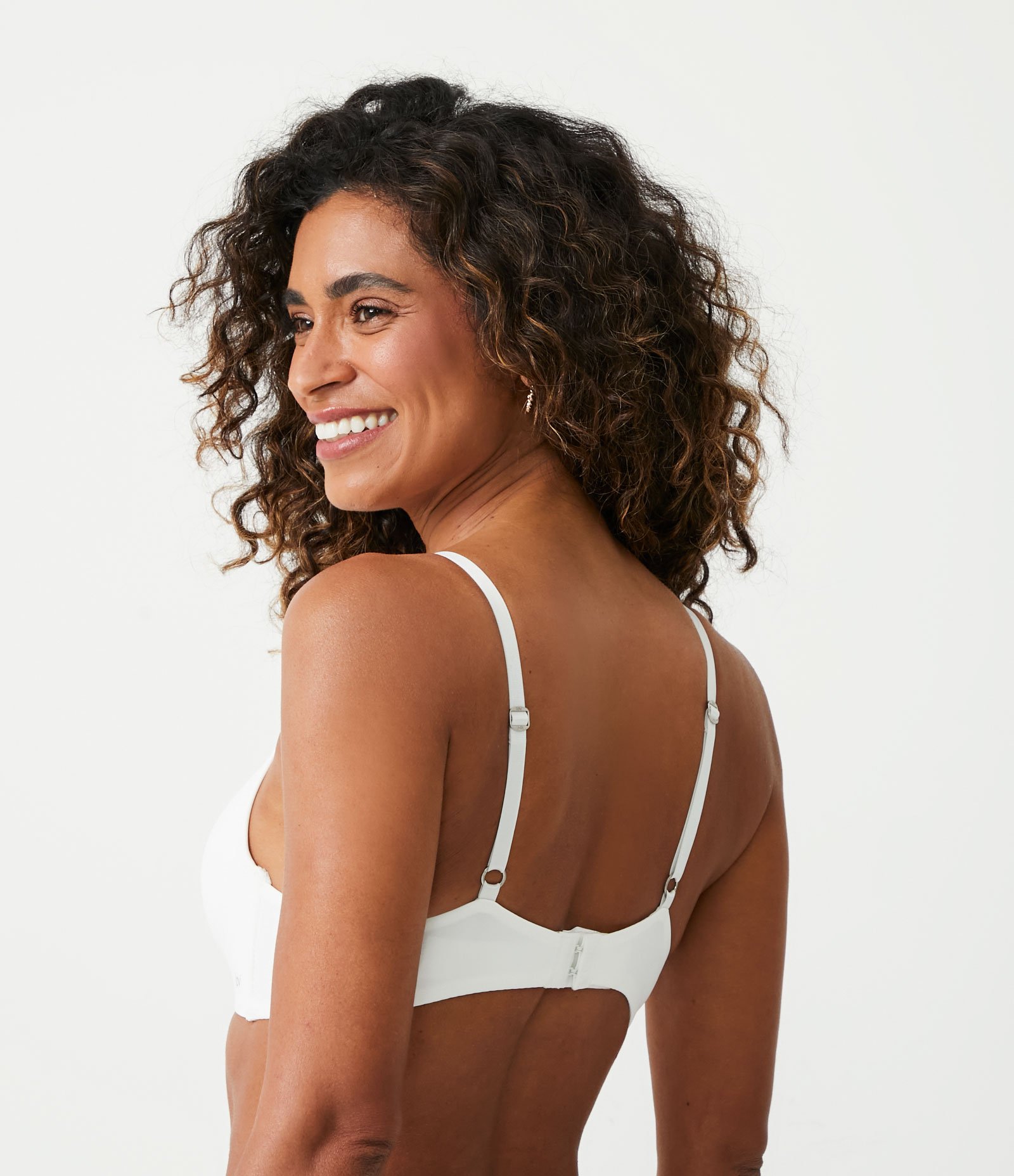 Sutiã Triangular em Microfibra com Bojo Branco 2