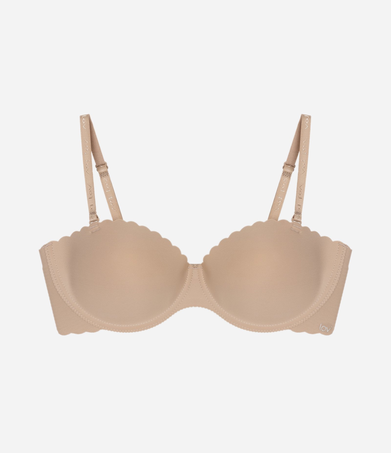 Sutiã sem Alça em Microfibra com Bojo Bolha e Borda Nuvem Light Taupe 5