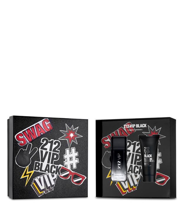 Kit Perfume Carolina Herrera 212 Vip Black Masculino Eau de Parfum + Gel de Baño . 1