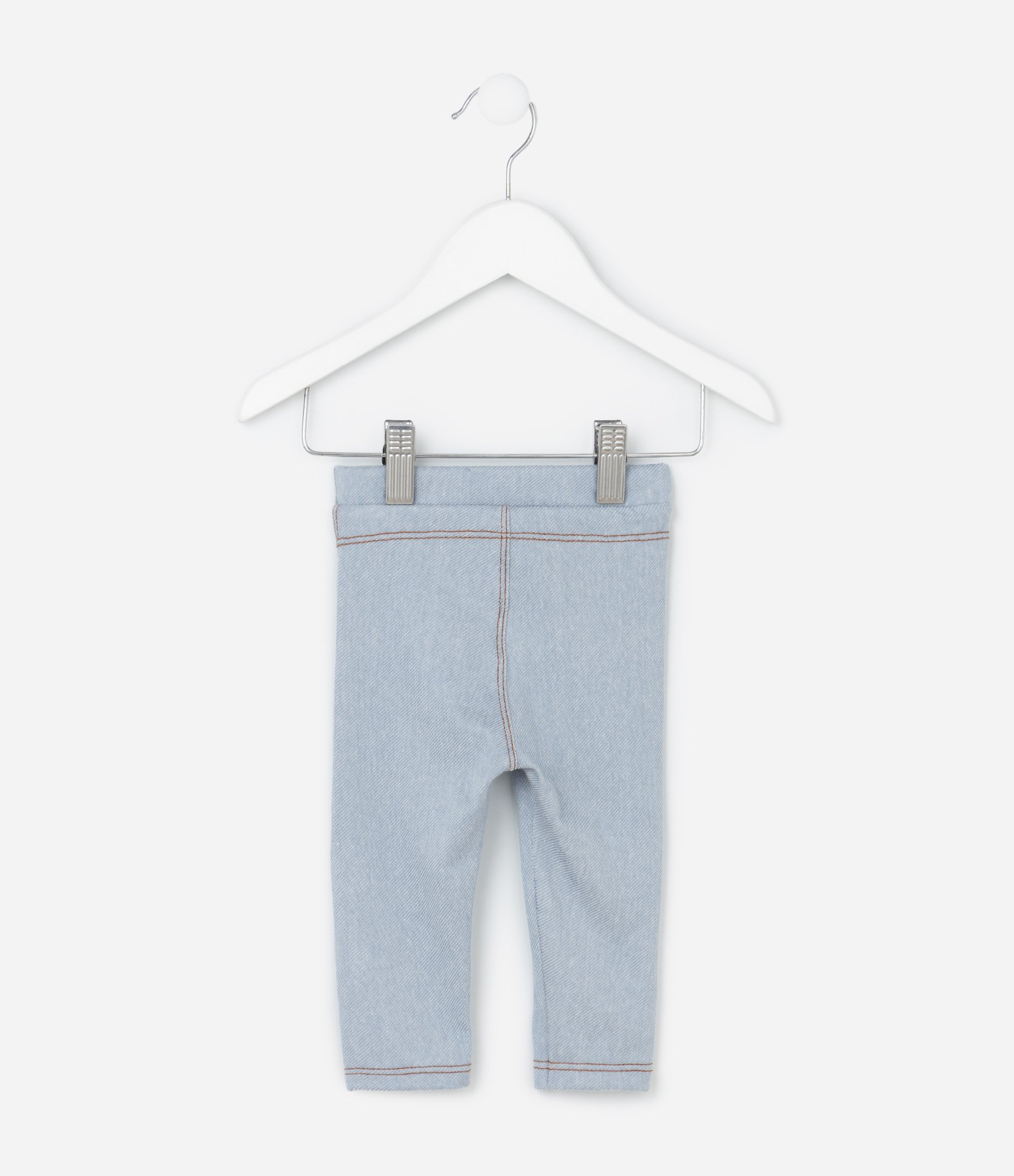 Calça Infantil com Costura Contrastante e Etiqueta de Coraçãozinho - Tam 0 a 18 meses Azul 2