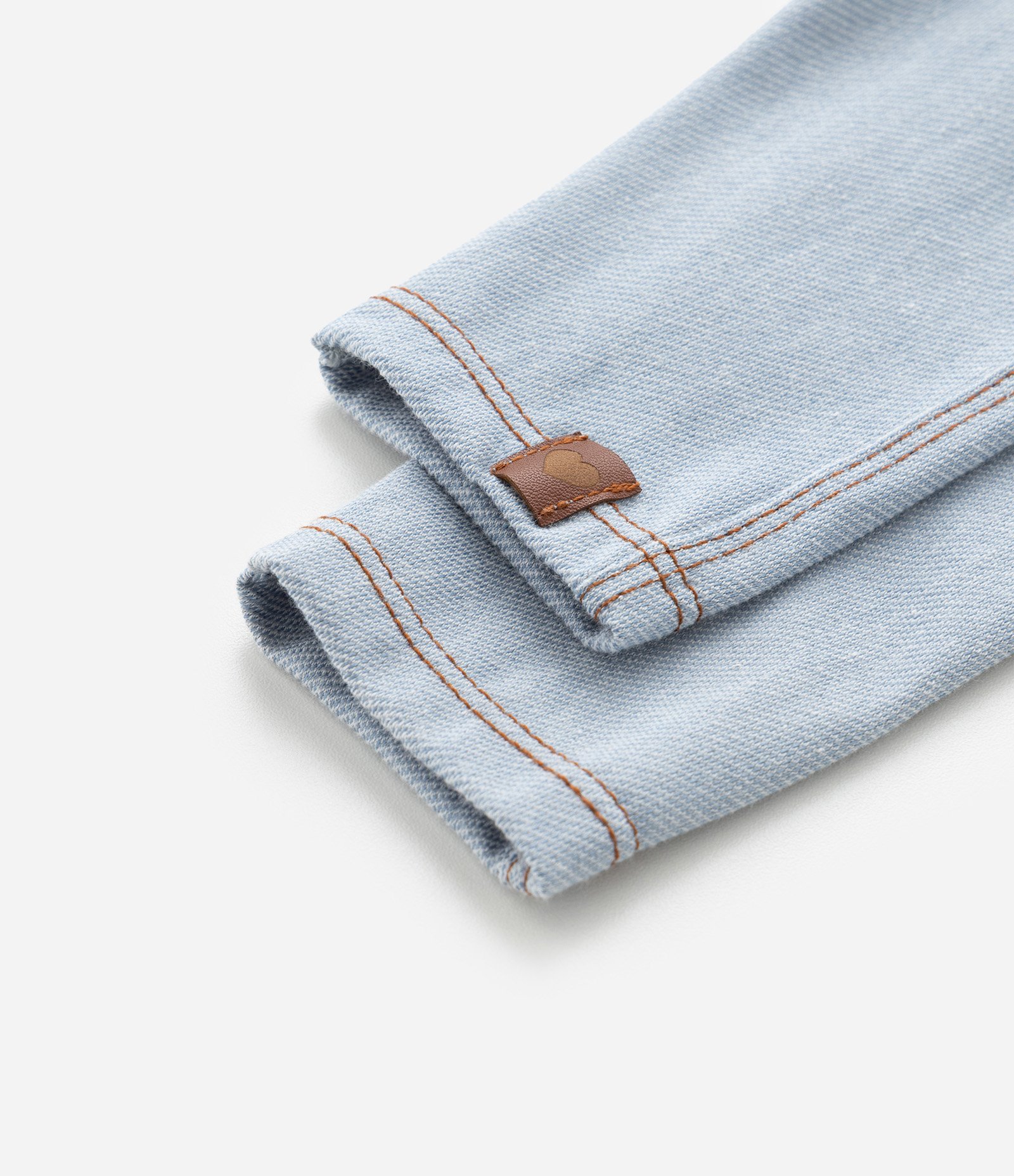 Calça Infantil com Costura Contrastante e Etiqueta de Coraçãozinho - Tam 0 a 18 meses Azul 6