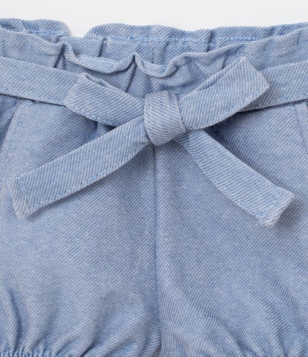 Bermuda Infantil en Jean con Amarre - Talle 0 a 18 meses Azul 2