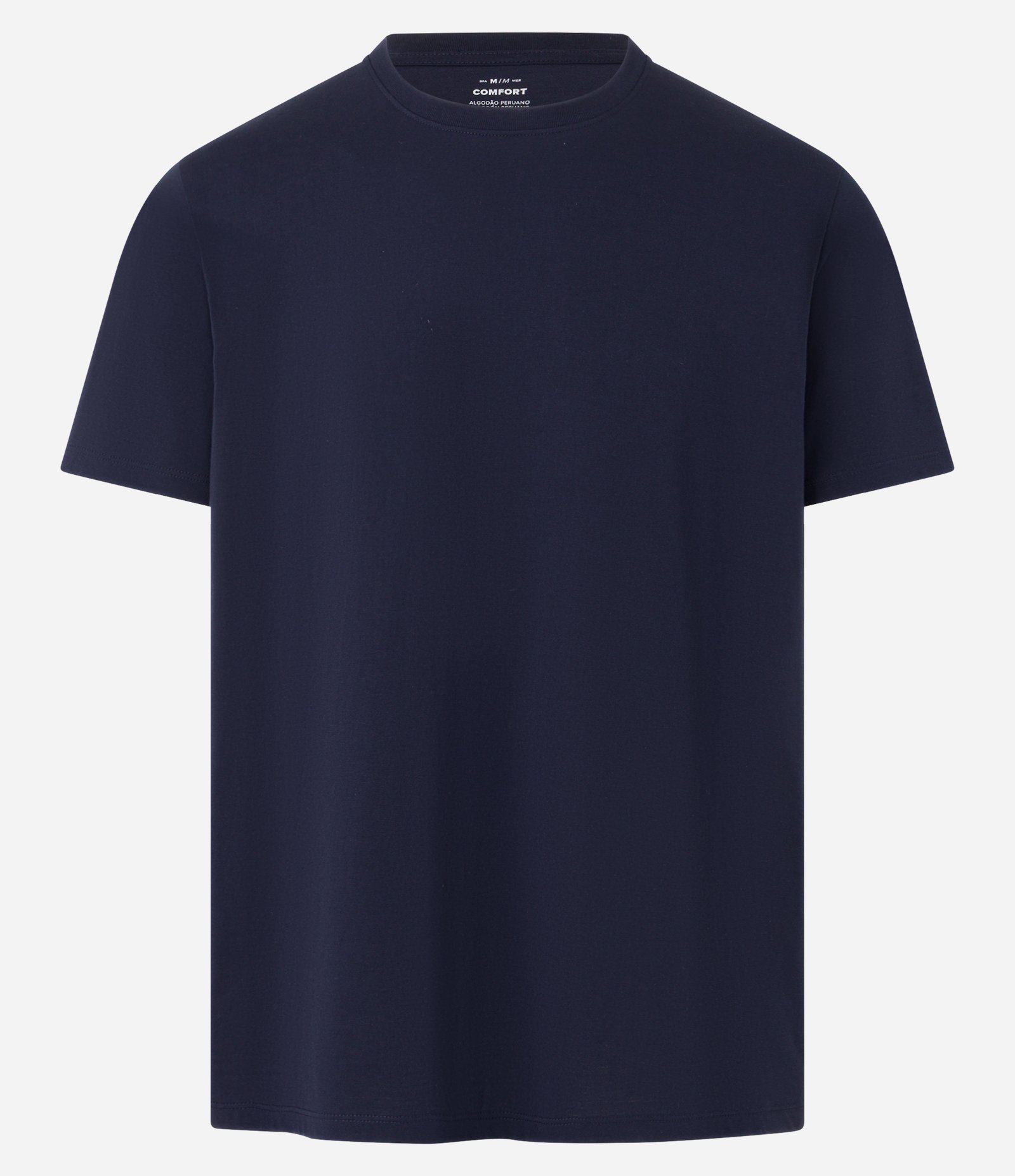 Camiseta Comfort Básica em Algodão Peruano Azul Marinho 5