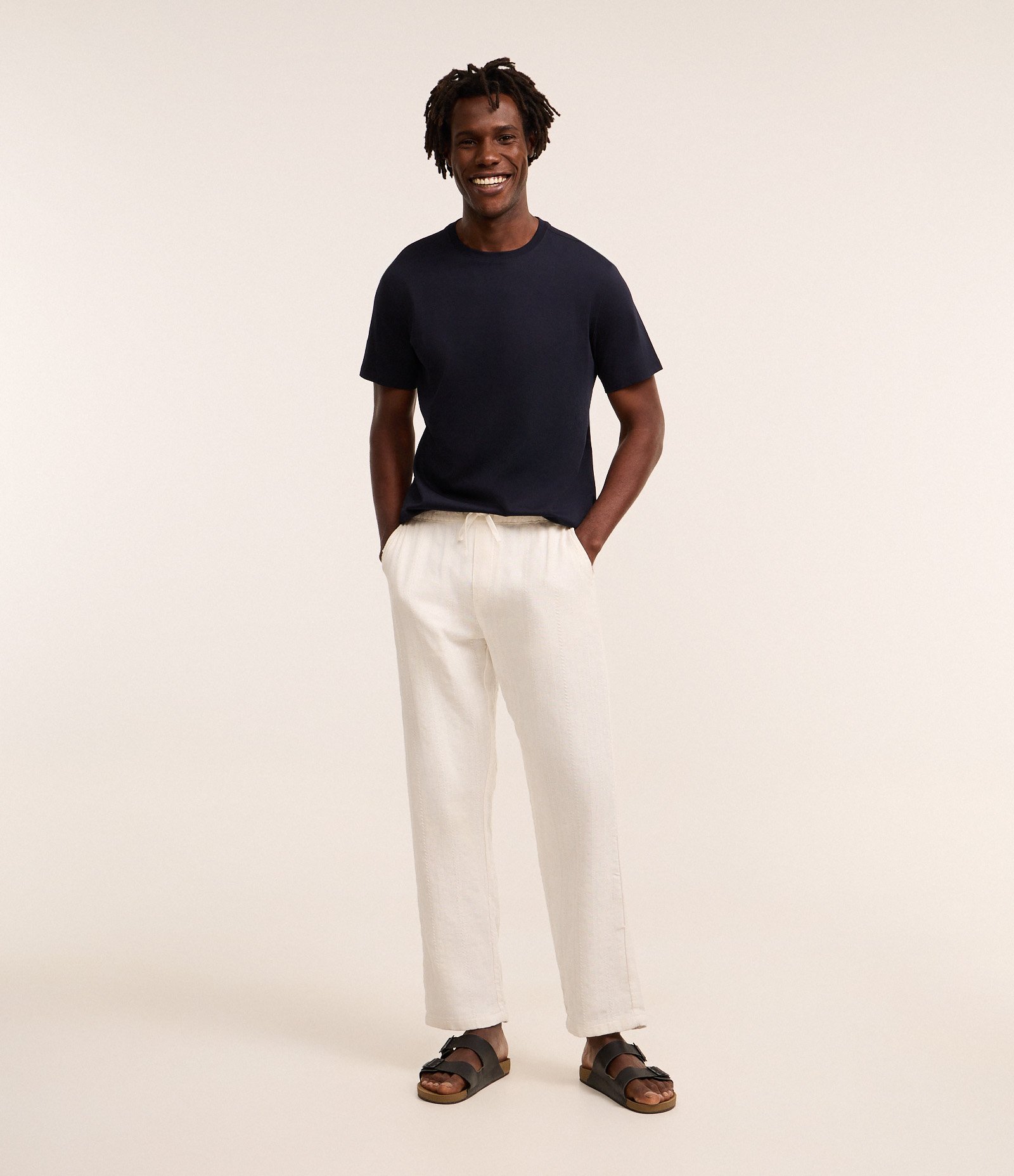 Camiseta Comfort Básica em Algodão Peruano Azul Marinho 2