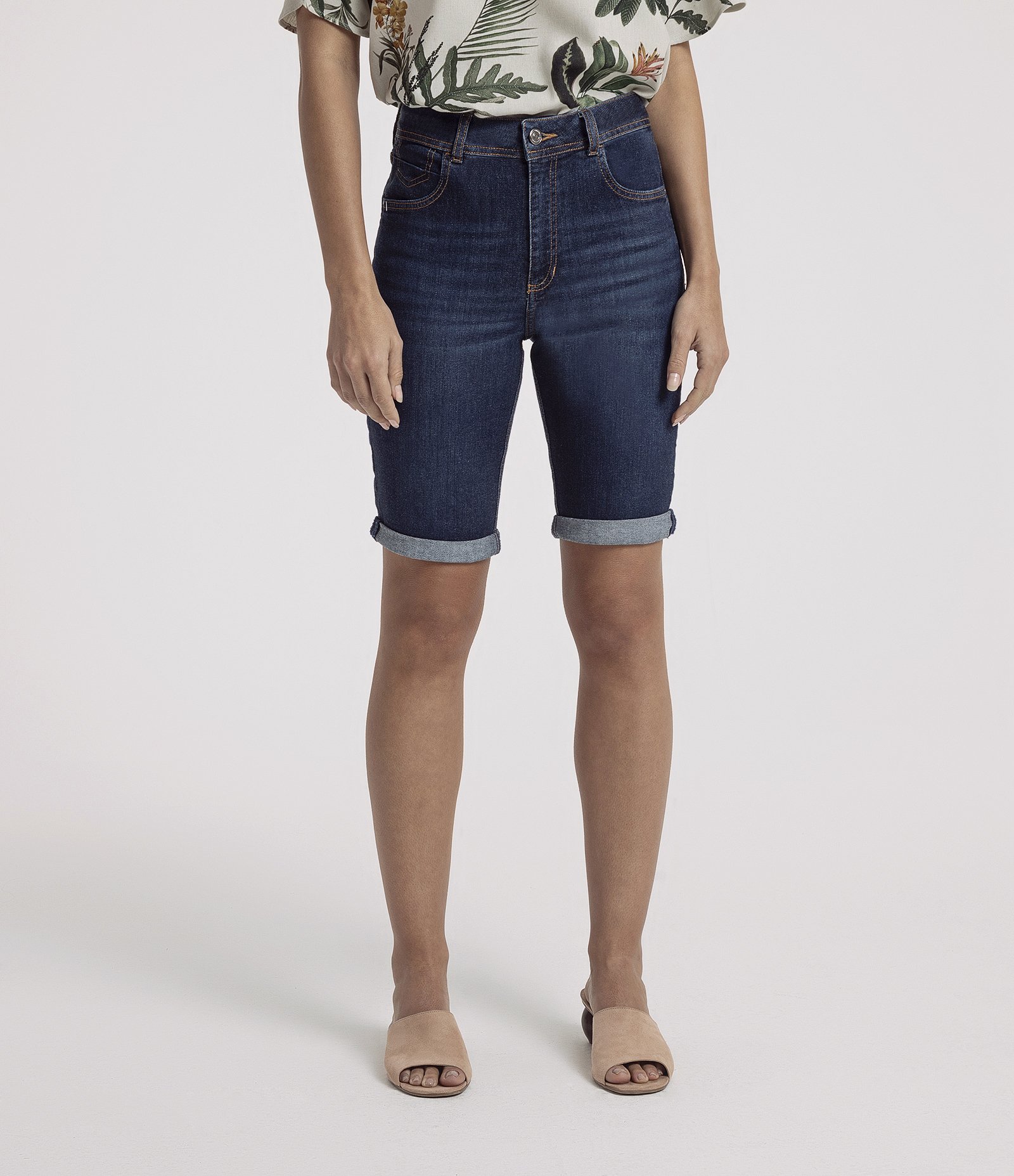 Bermuda Jeans Ciclista Azul 1