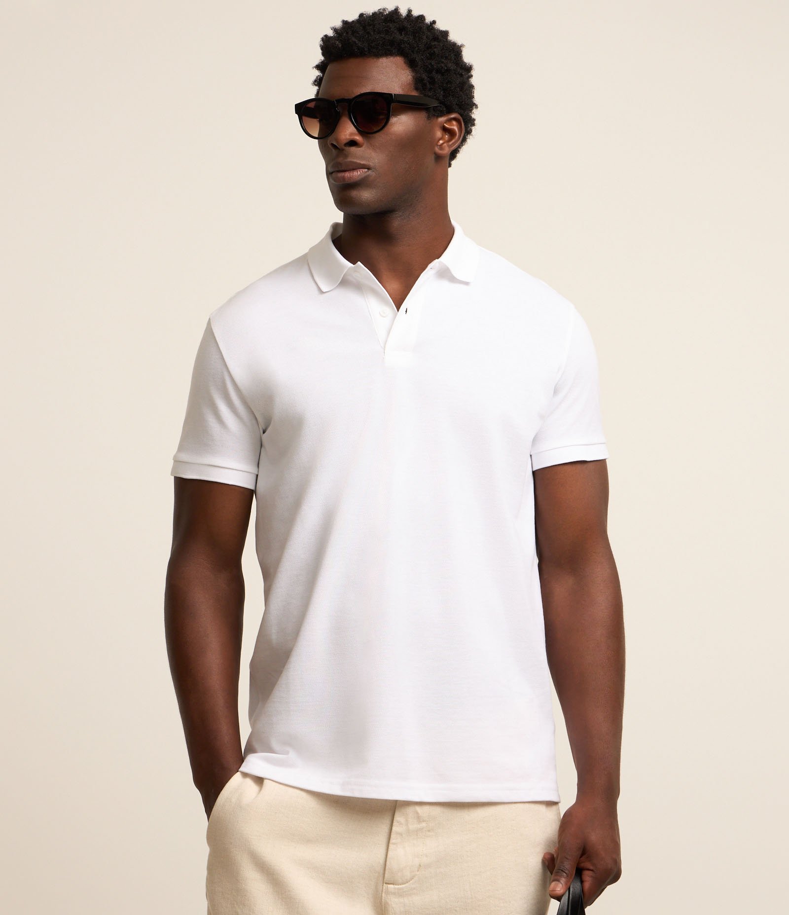 Camisa Polo Comfort em Algodão Peruano Rosa 1