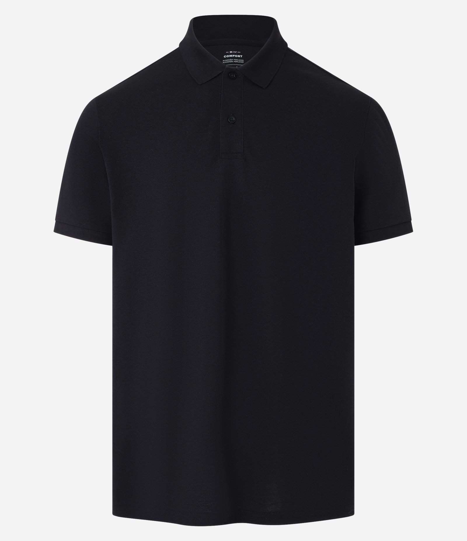 Camisa Polo Comfort em Algodão Peruano Preto 5