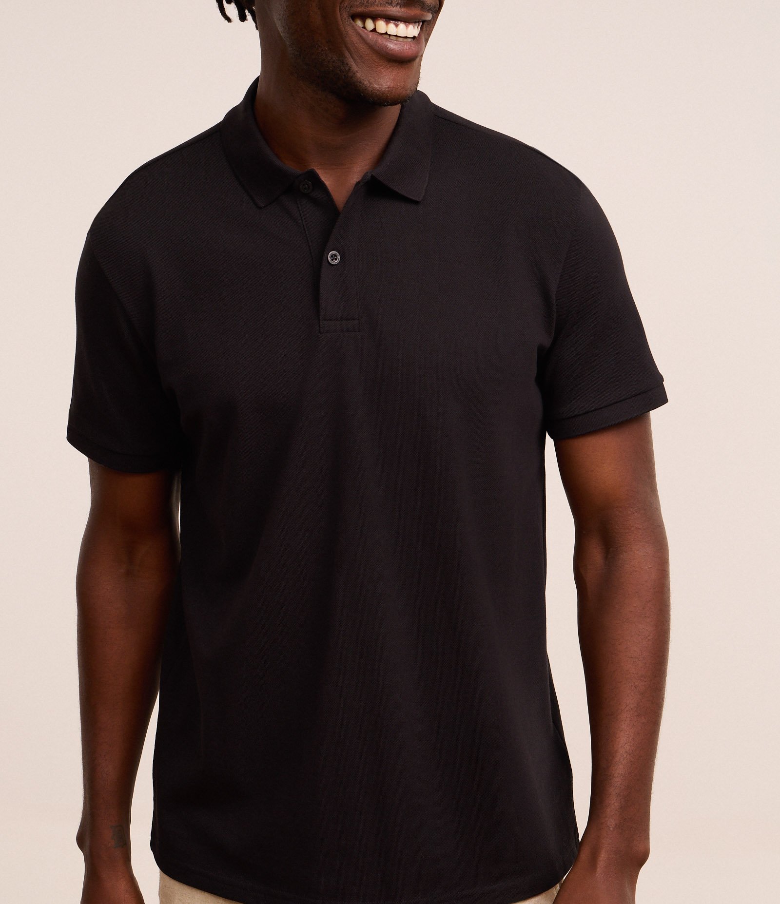 Camisa Polo Comfort em Algodão Peruano Preto 3