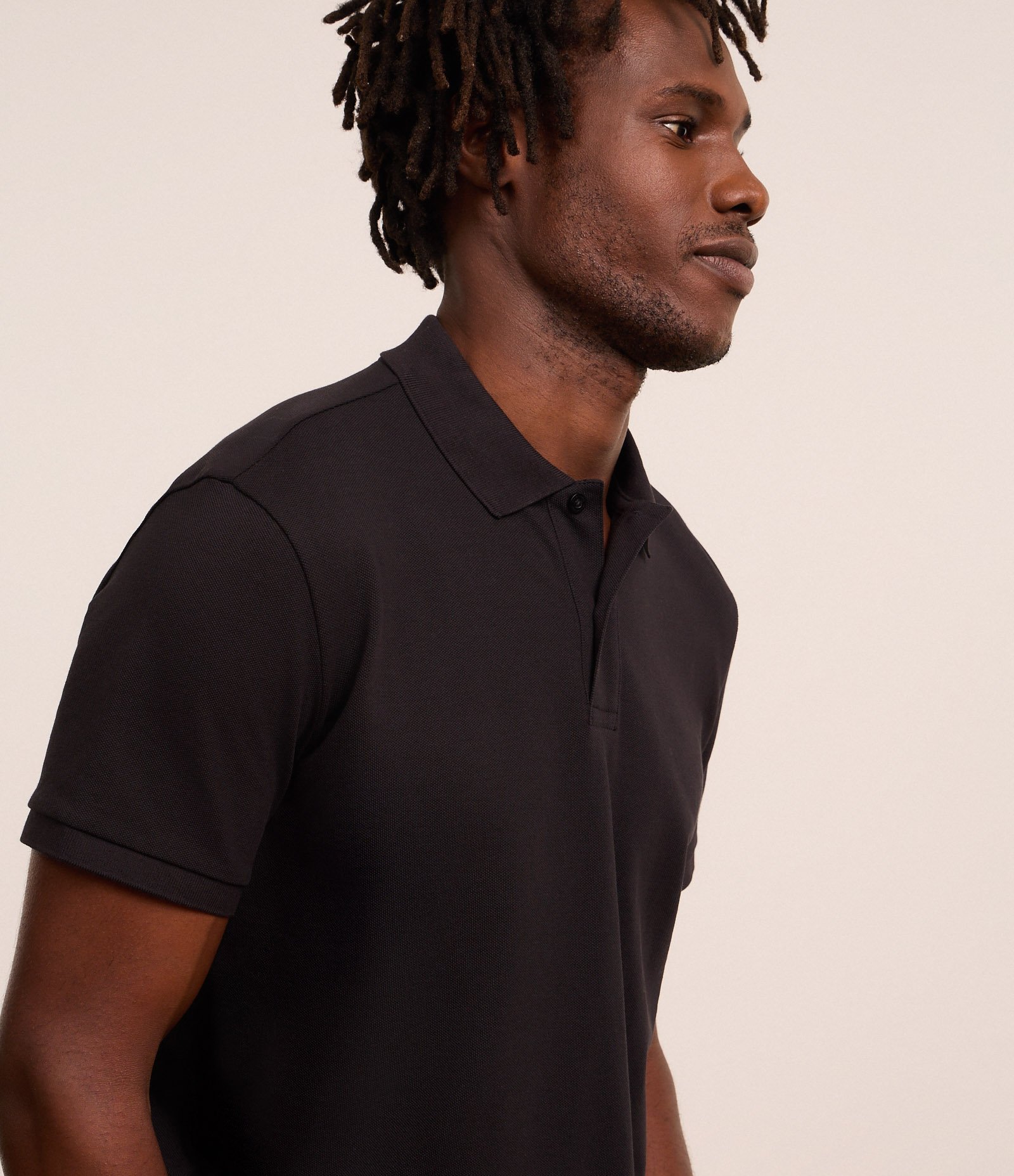 Camisa Polo Comfort em Algodão Peruano Preto 4