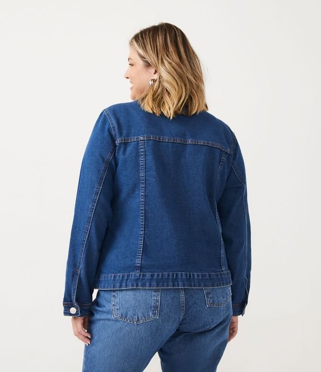 Jaqueta em Jeans com Elastano Curve & Plus Size Azul 4