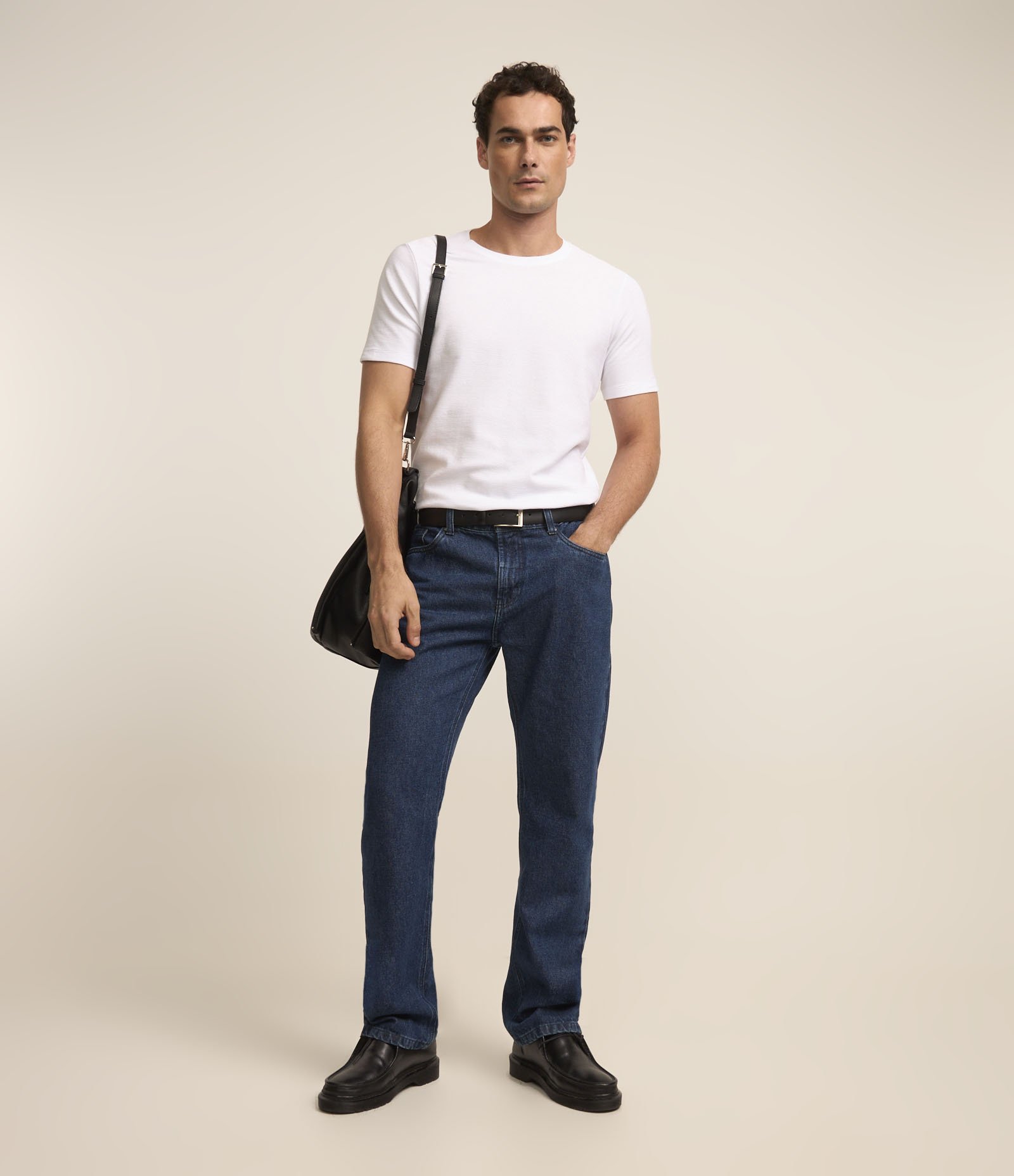 Camiseta Slim em Algodão Peruano com Textura Canelada Branco 2