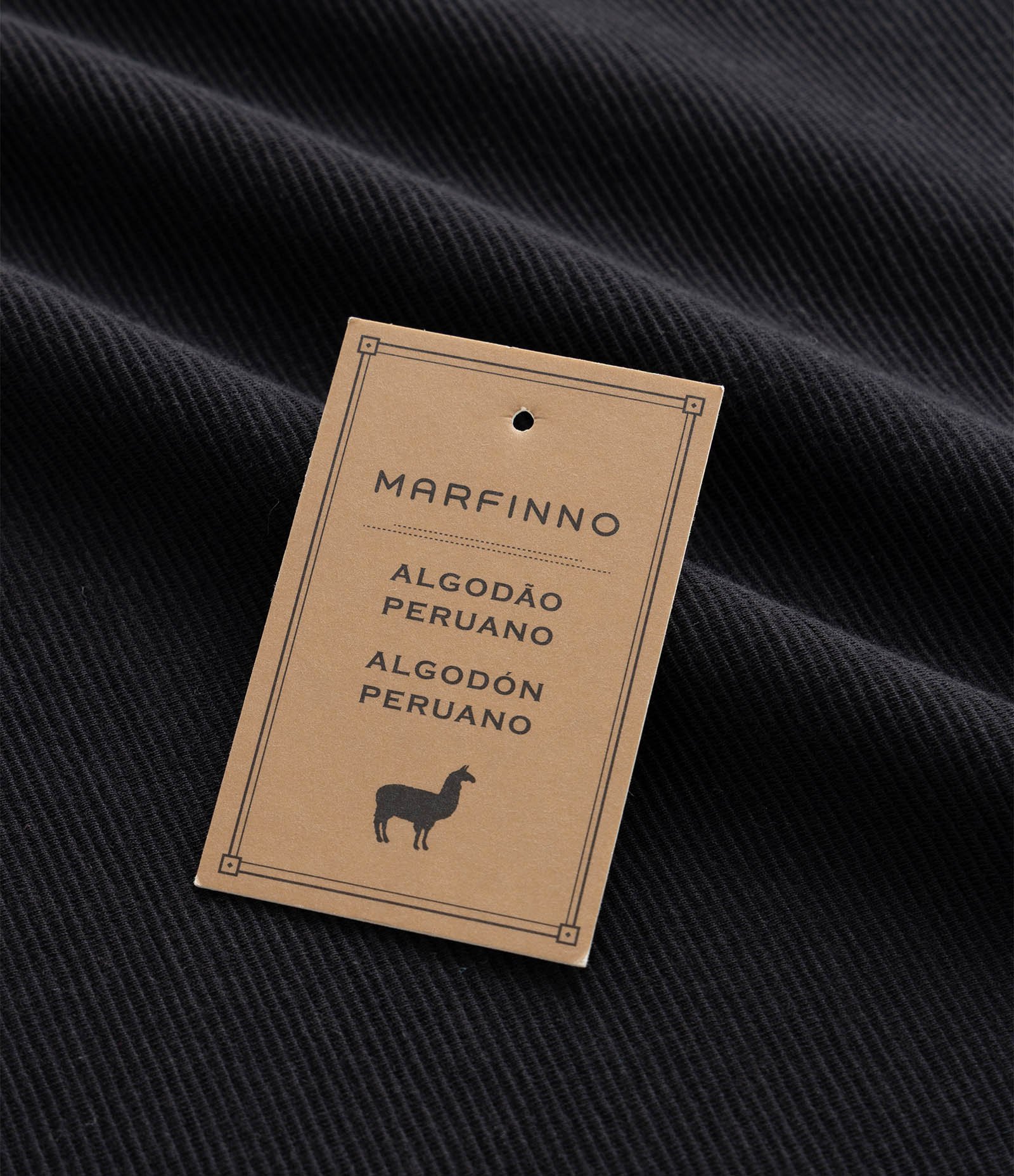 Camiseta Slim em Algodão Peruano com Textura Canelada Preto 11