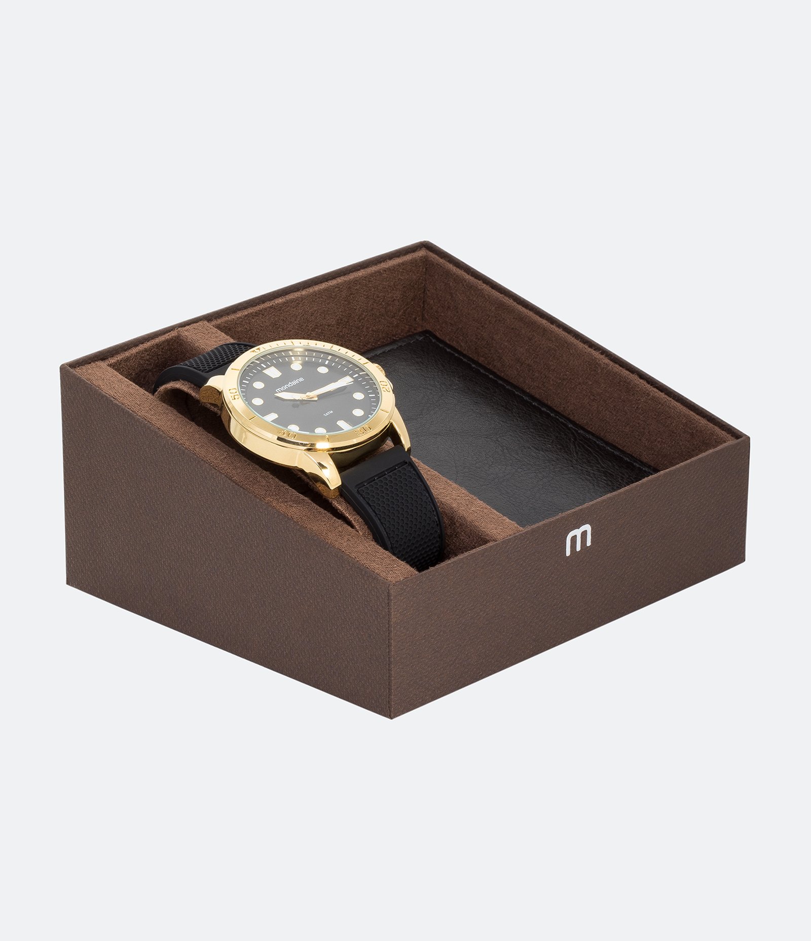 Kit Relógio Mondaine Masculino 99413GPMVDI3K Analógico 5ATM + Carteira U 3