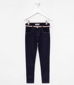 Calça Jeans Infantil com Cinto de Glitter Fuzarka - Tam 5 a 14