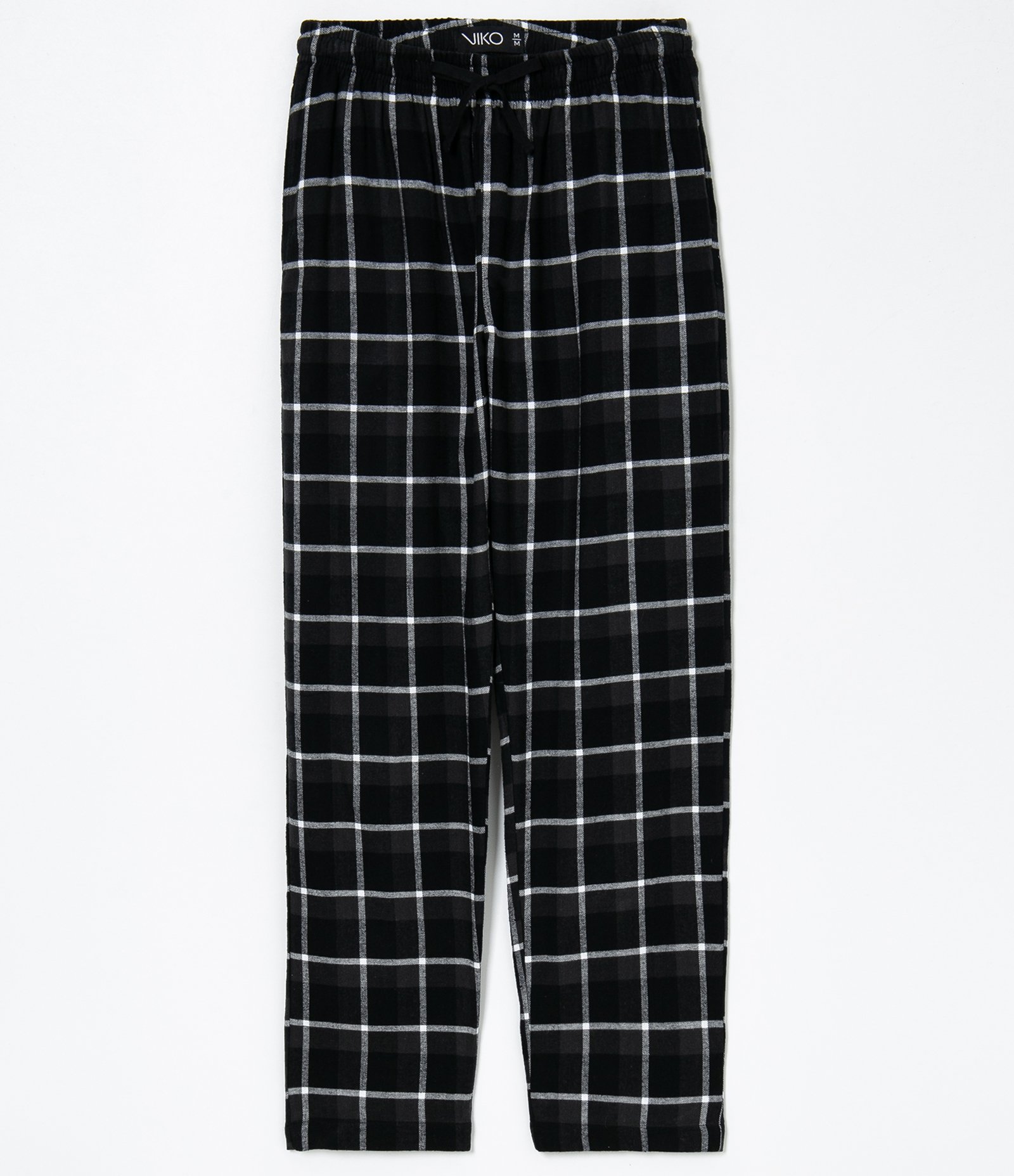 Calça de Pijama em Algodão com Estampa Xadrez Preto 5