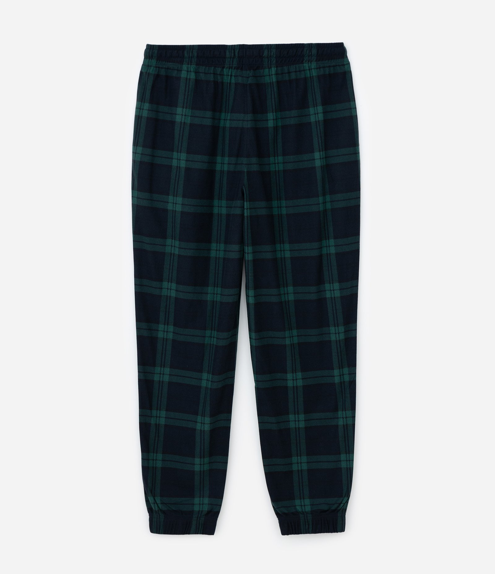 Calça de Pijama com Cós Elástico e Estampa Xadrez Azul / Verde 7