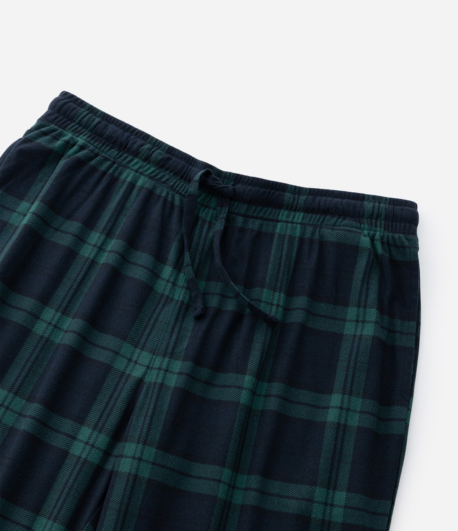 Calça de Pijama com Cós Elástico e Estampa Xadrez Azul / Verde 10