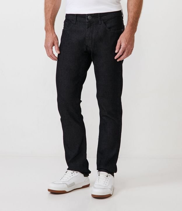 Calça Slim Jeans com Elastano Preto 2