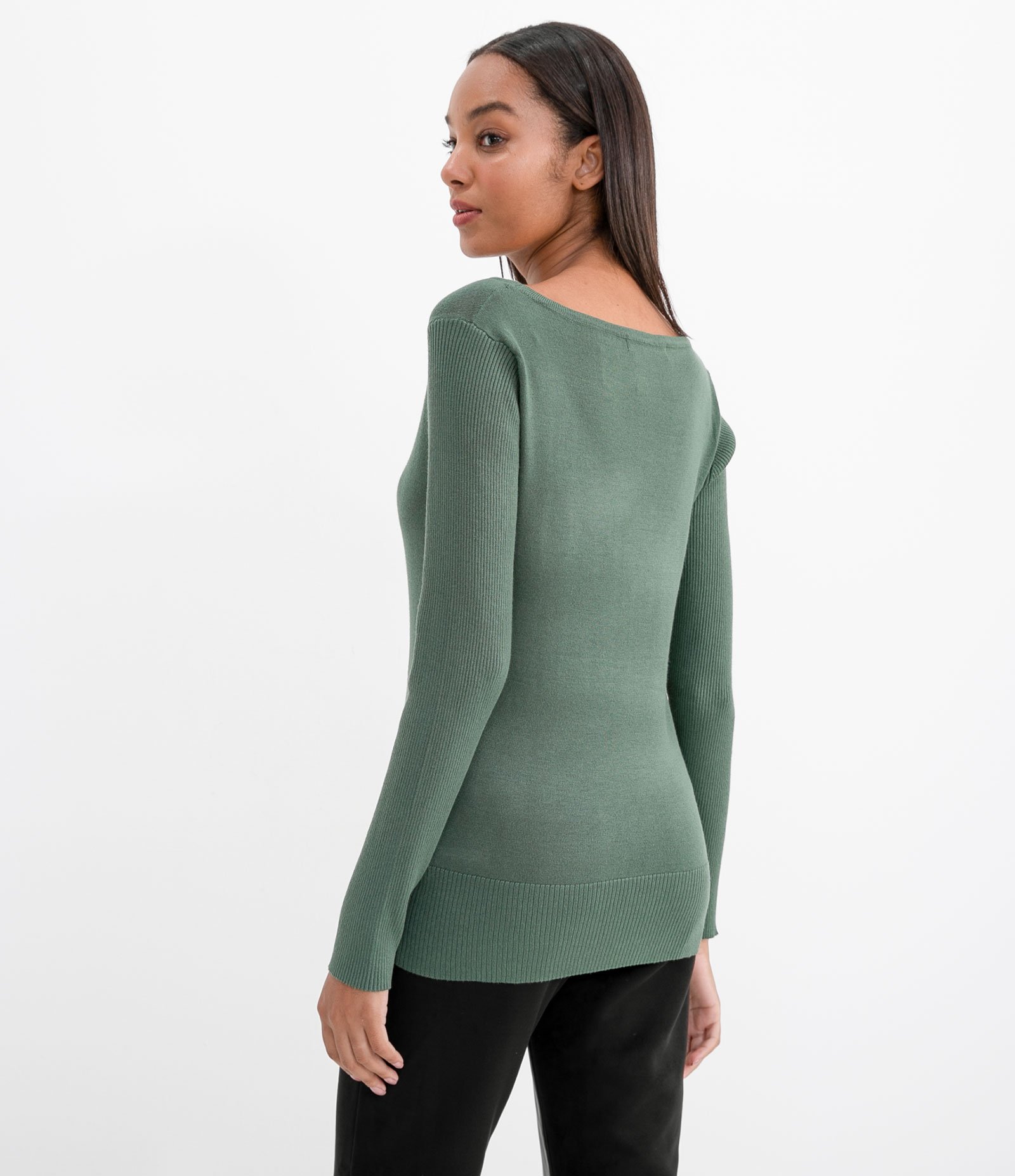 Suéter Alongado em Tricô com Manga Longa 2