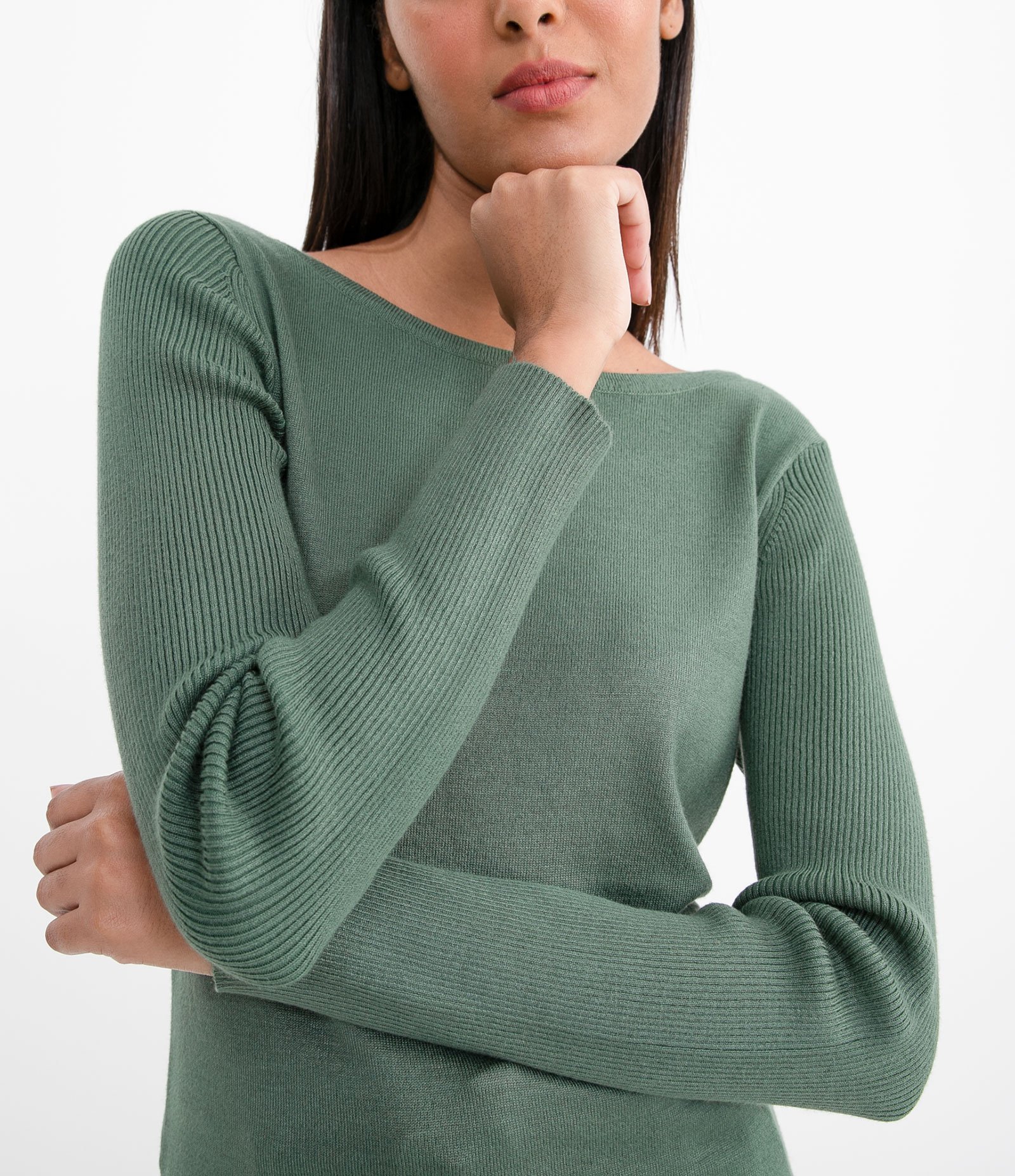 Suéter Alongado em Tricô com Manga Longa 3