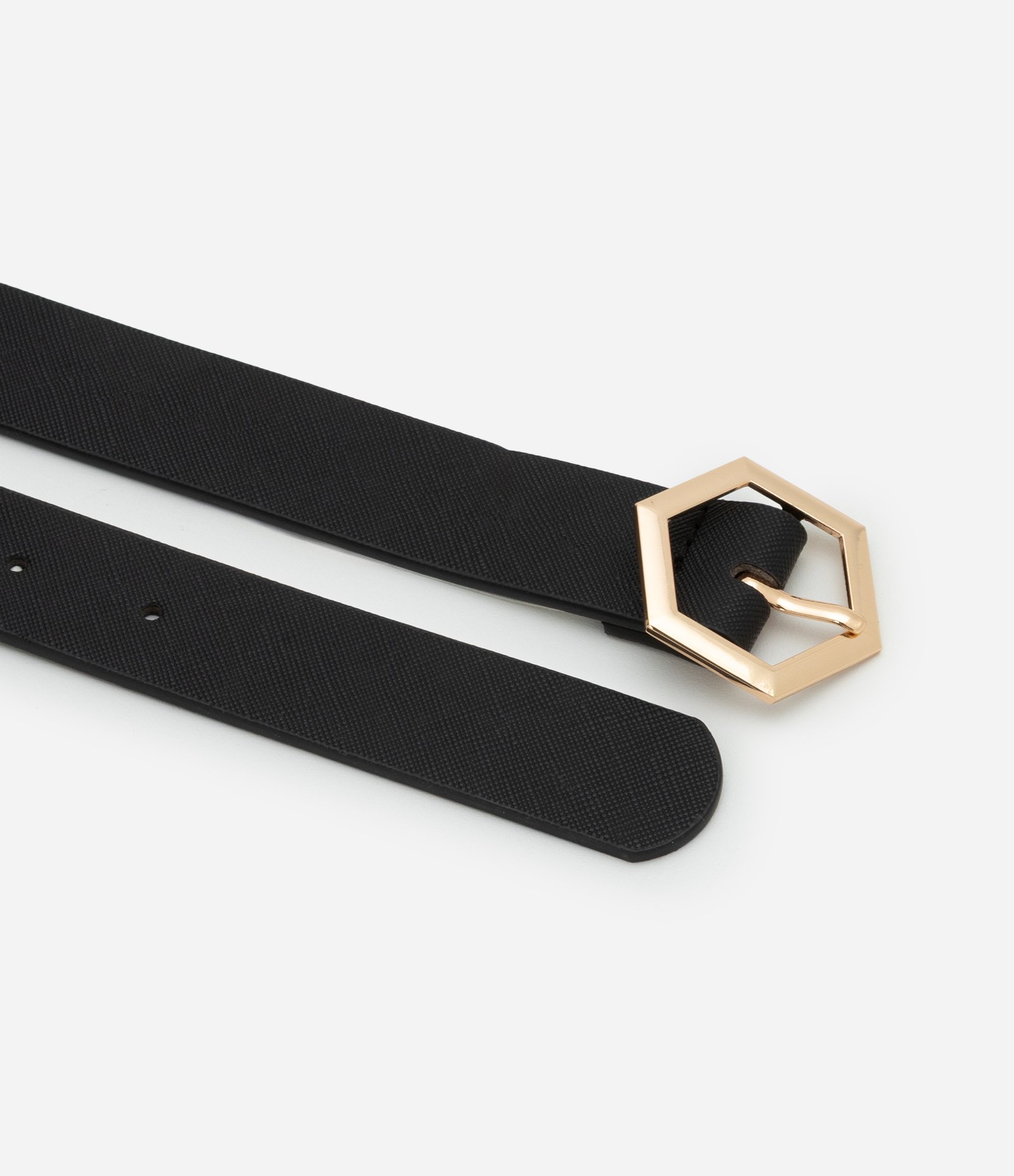 Cinto Feminino com Fivela Hexagonal Preto 2