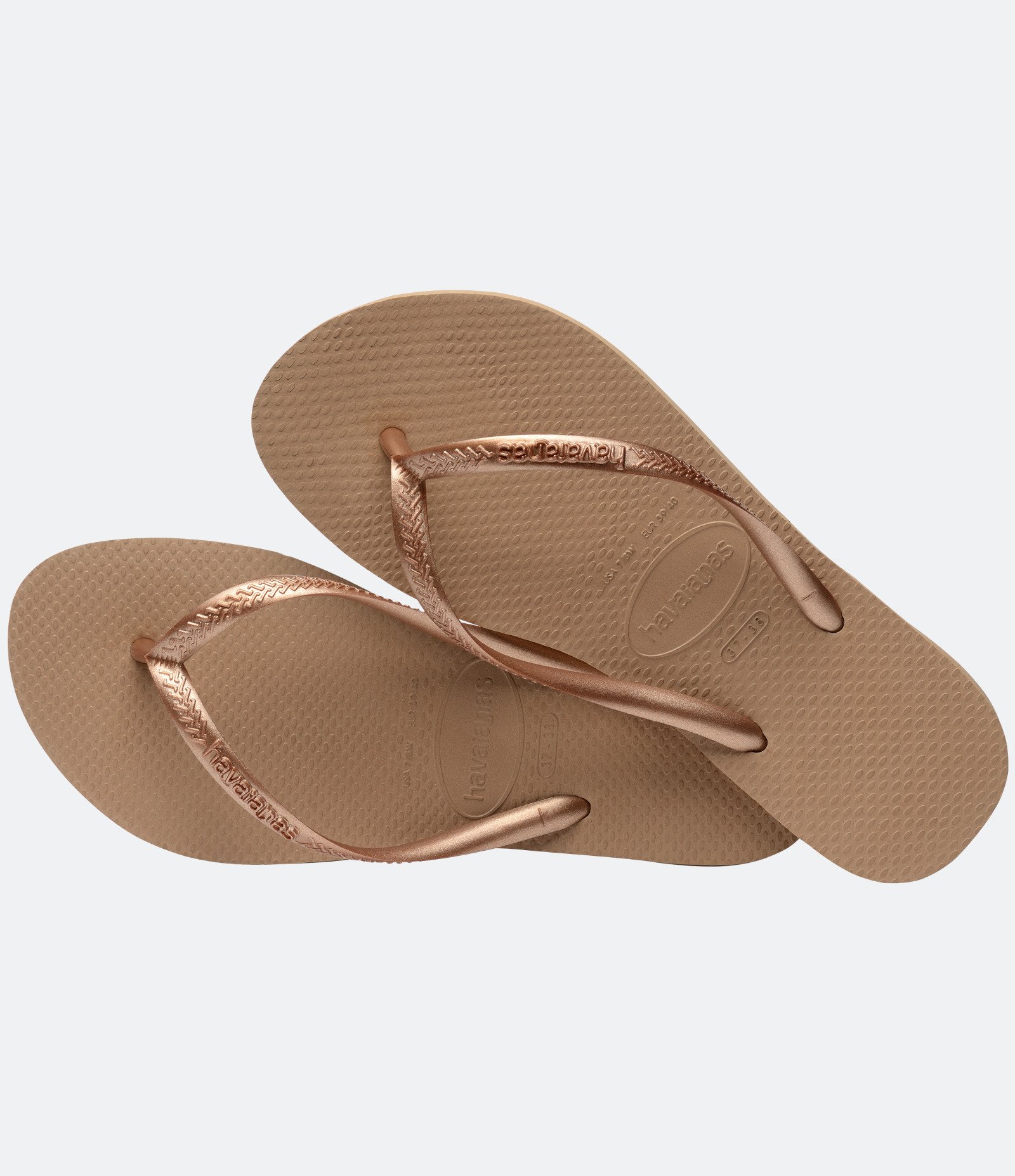 Chinelo Slim com Tira Metalizada Havaianas Rosê 4