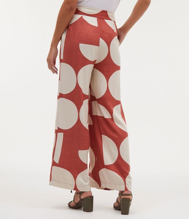 Pantalón Pantalona con Lunares y Abertura Marron 2
