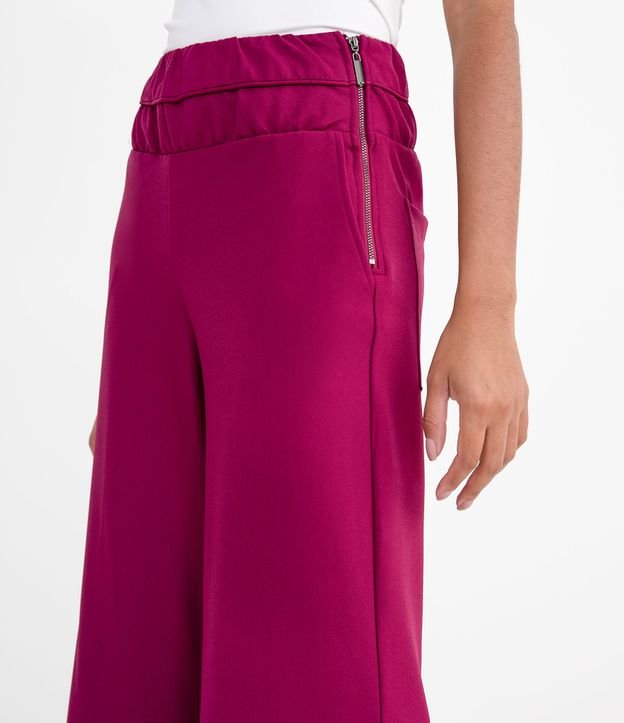 Pantalón Flare Liso con Bolsillo Violeta 3