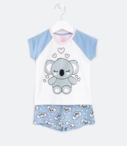 Pijama Infantil Estampa de Coala - Tam 1 a 4 anos