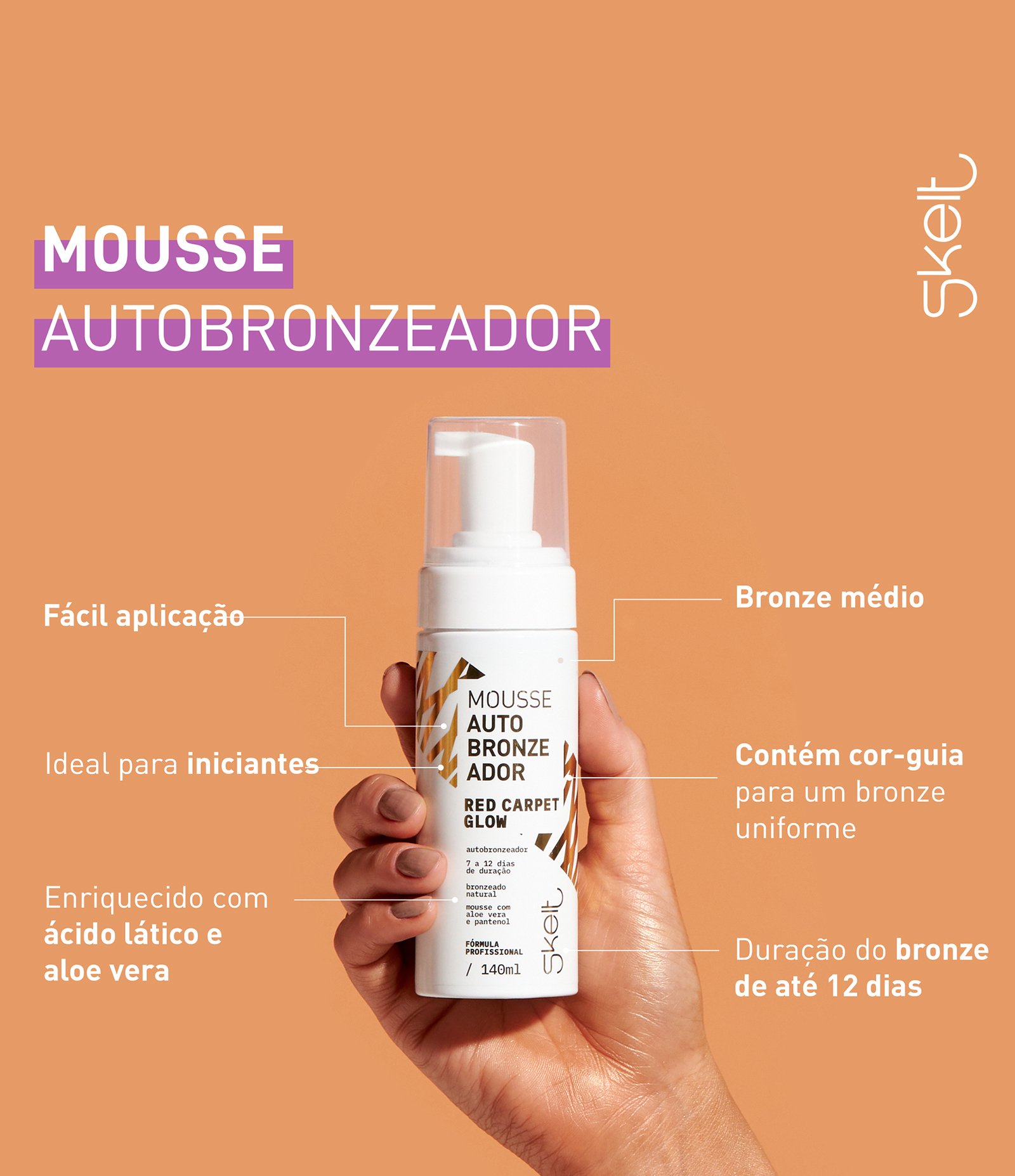 Autobronzeador em Mousse Skelt 140ml 2