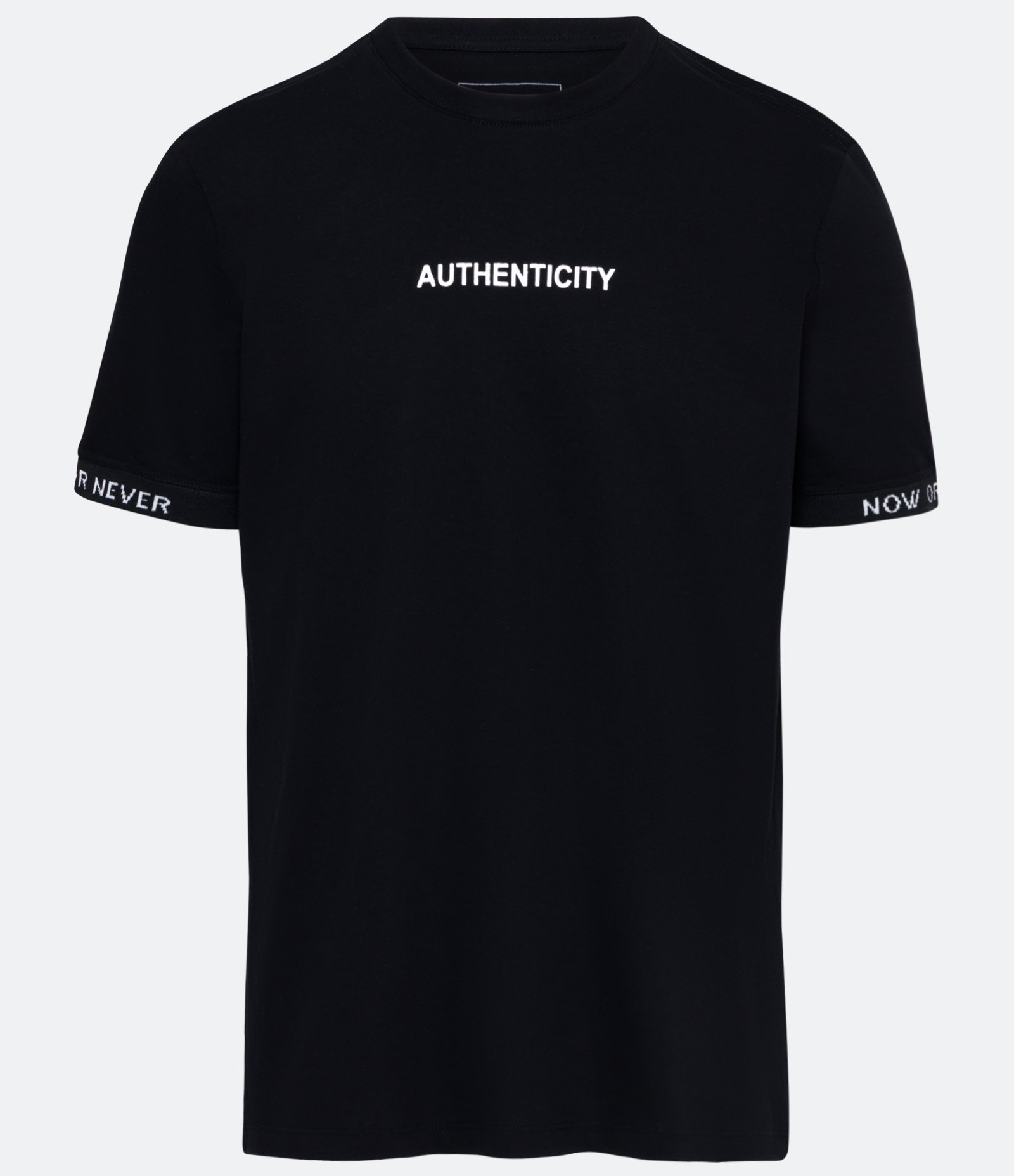 Camiseta Regular em Meia Malha com Lettering Authenticity Preto 1