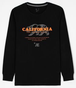Camiseta Manga Longa com Estampa California