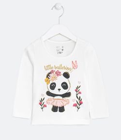 Blusa Infantil Estampa Panda Bailarina - Tam 1 a 5 anos