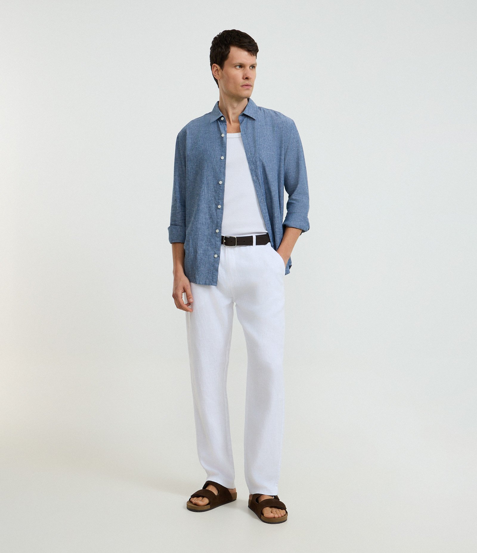 Calça de Alfaiataria em Linho Branco 1