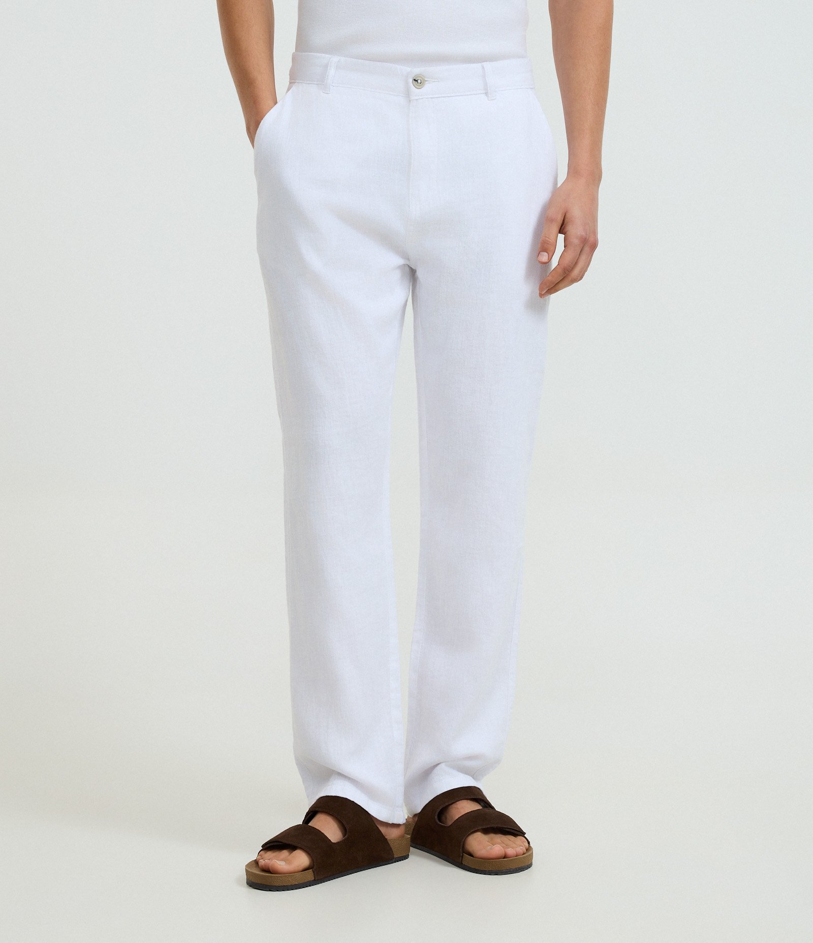 Calça de Alfaiataria em Linho Branco 2