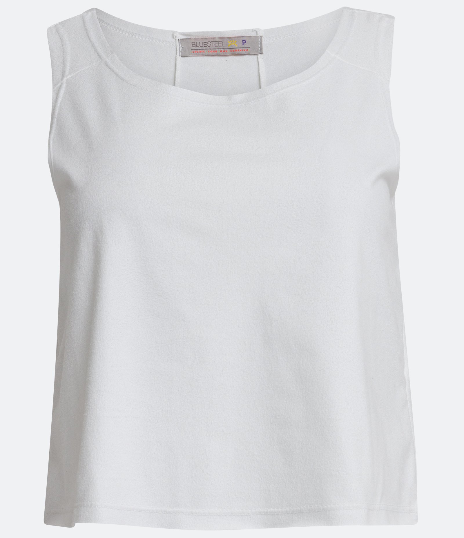 Blusa Regata com Decote Redondo e Alça Larga Branco Neve 4