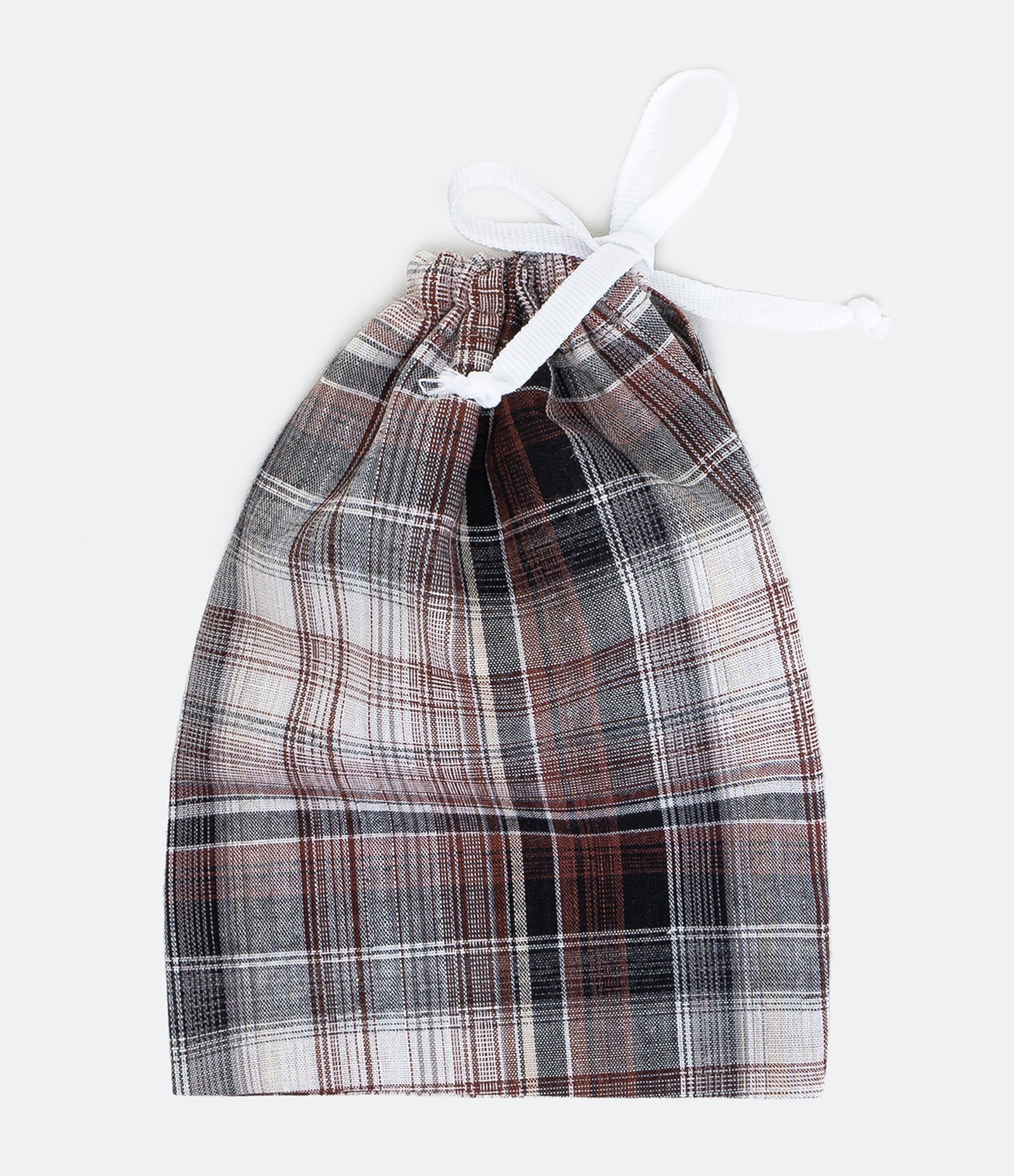 Máscara de Tecido Estampa Xadrez Marrom 4