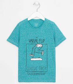 Camiseta Infantil Estampa de Skate - Tam 5 a 14 anos