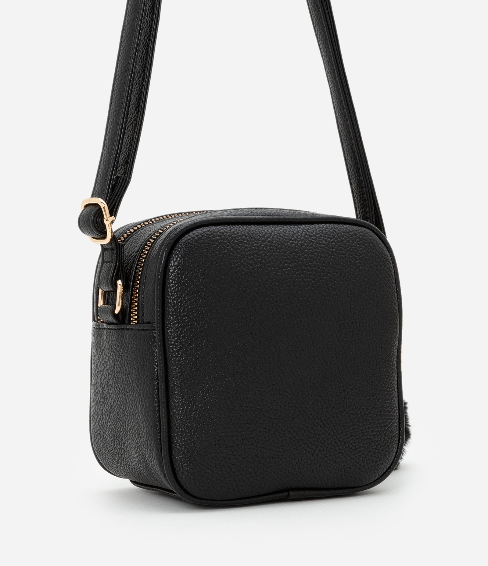 Bolsa Transversal Floater com Pompom Preto 4