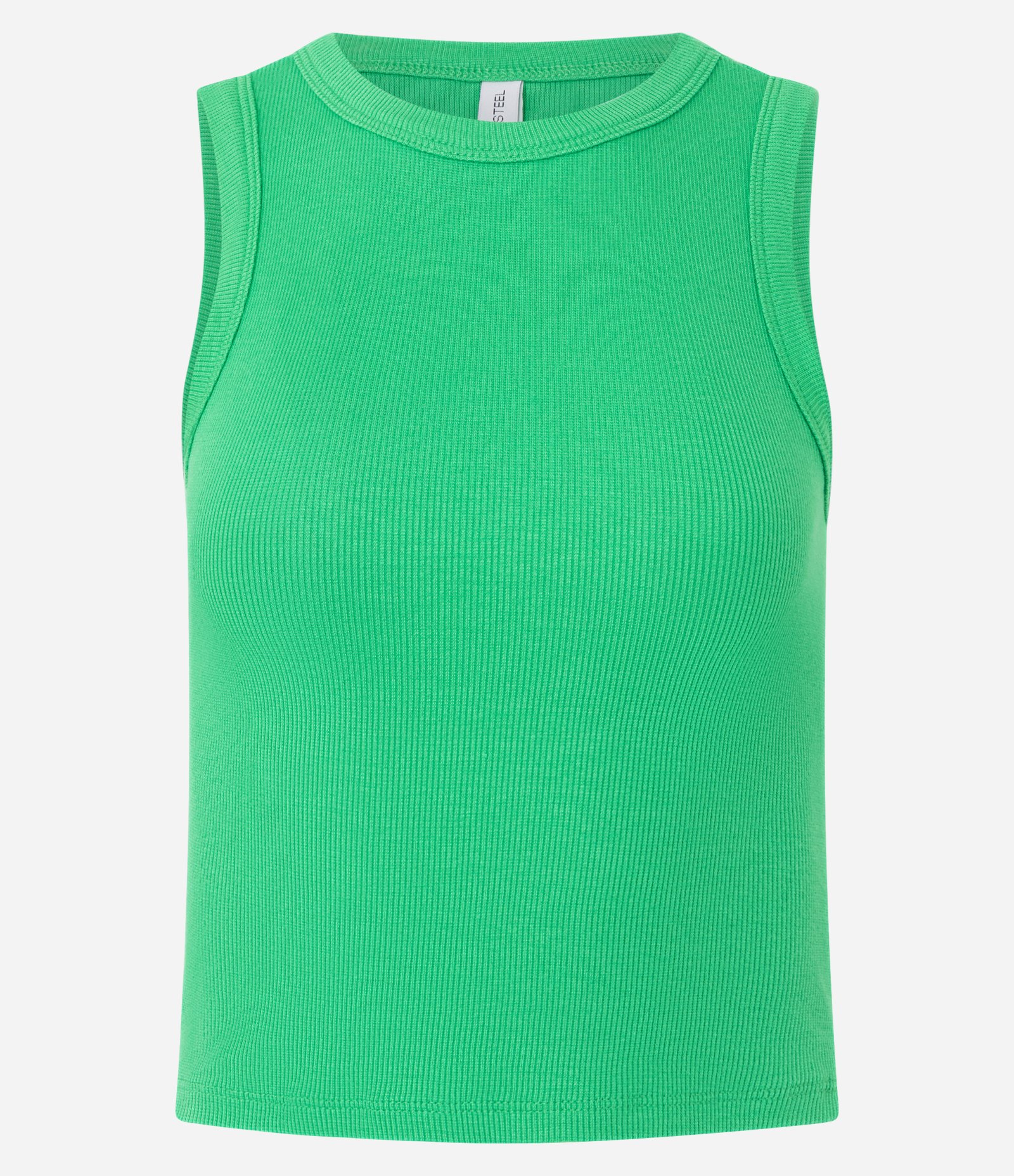 Regata Cropped Básica em Ribana Canelada Verde 4