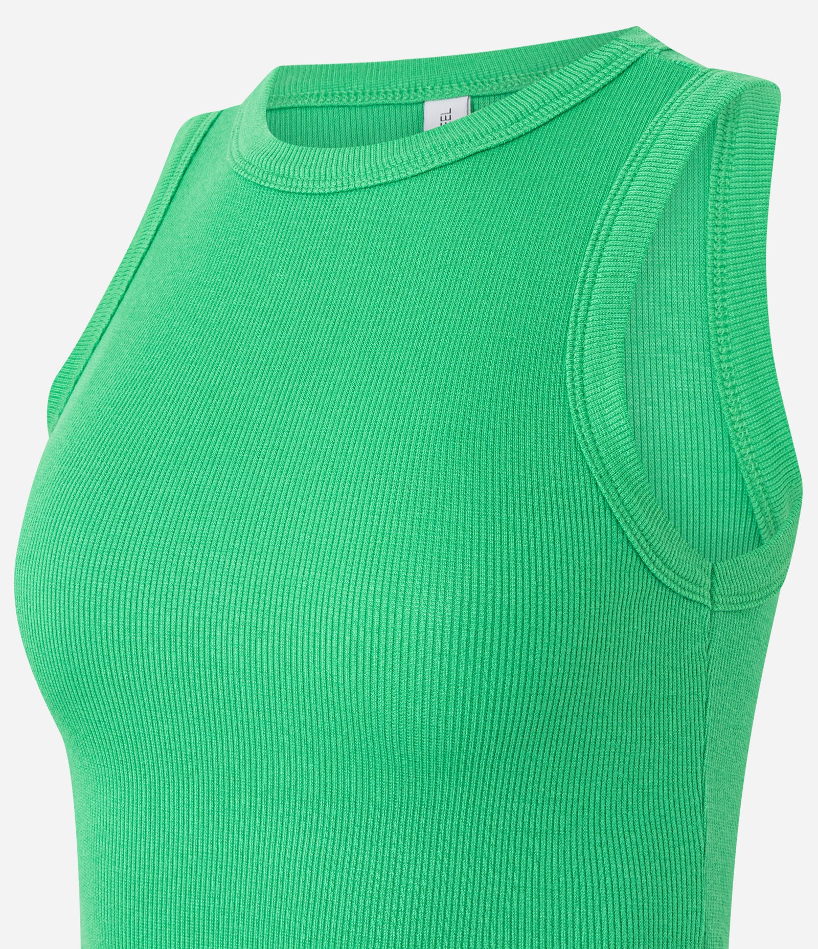 Regata Cropped Básica em Ribana Canelada Verde 5