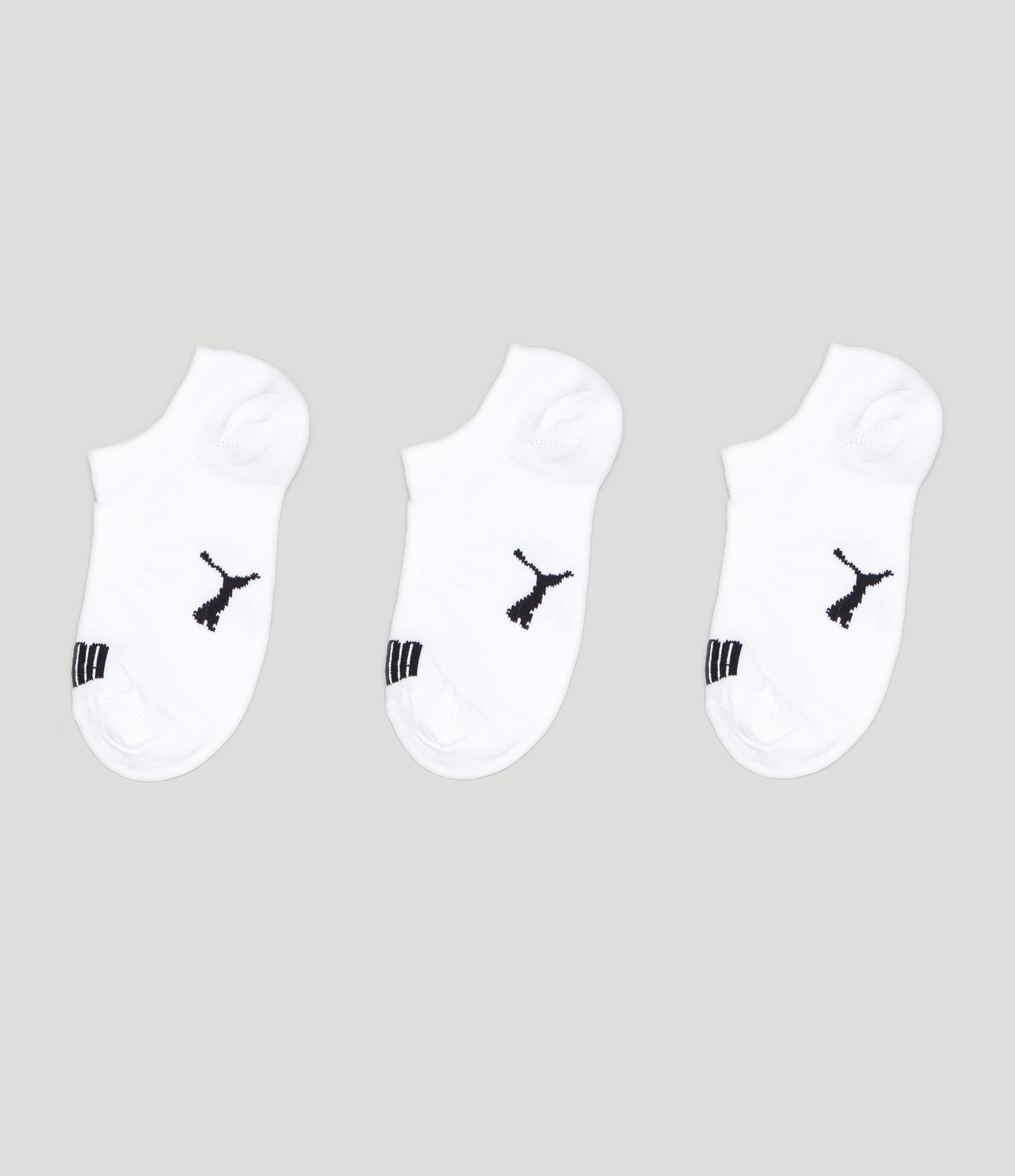 Kit 3 Pares de Meias Infantis Invisíveis Puma - Tam 25 ao 39 Branco Neve 1