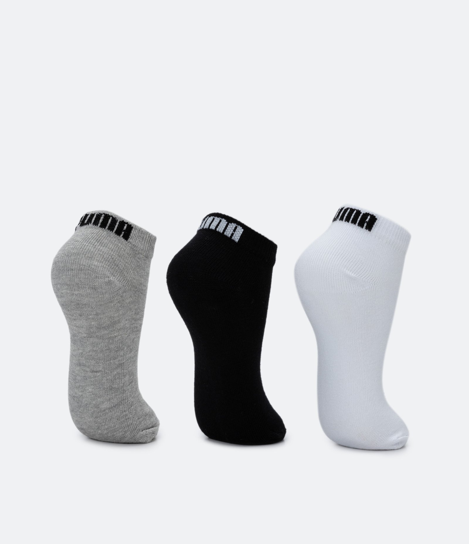 Kit 03 Pares de Meias Infantis Cano Baixo Puma- Tam 25 ao 39 Preto/ Cinza/ Branco 3