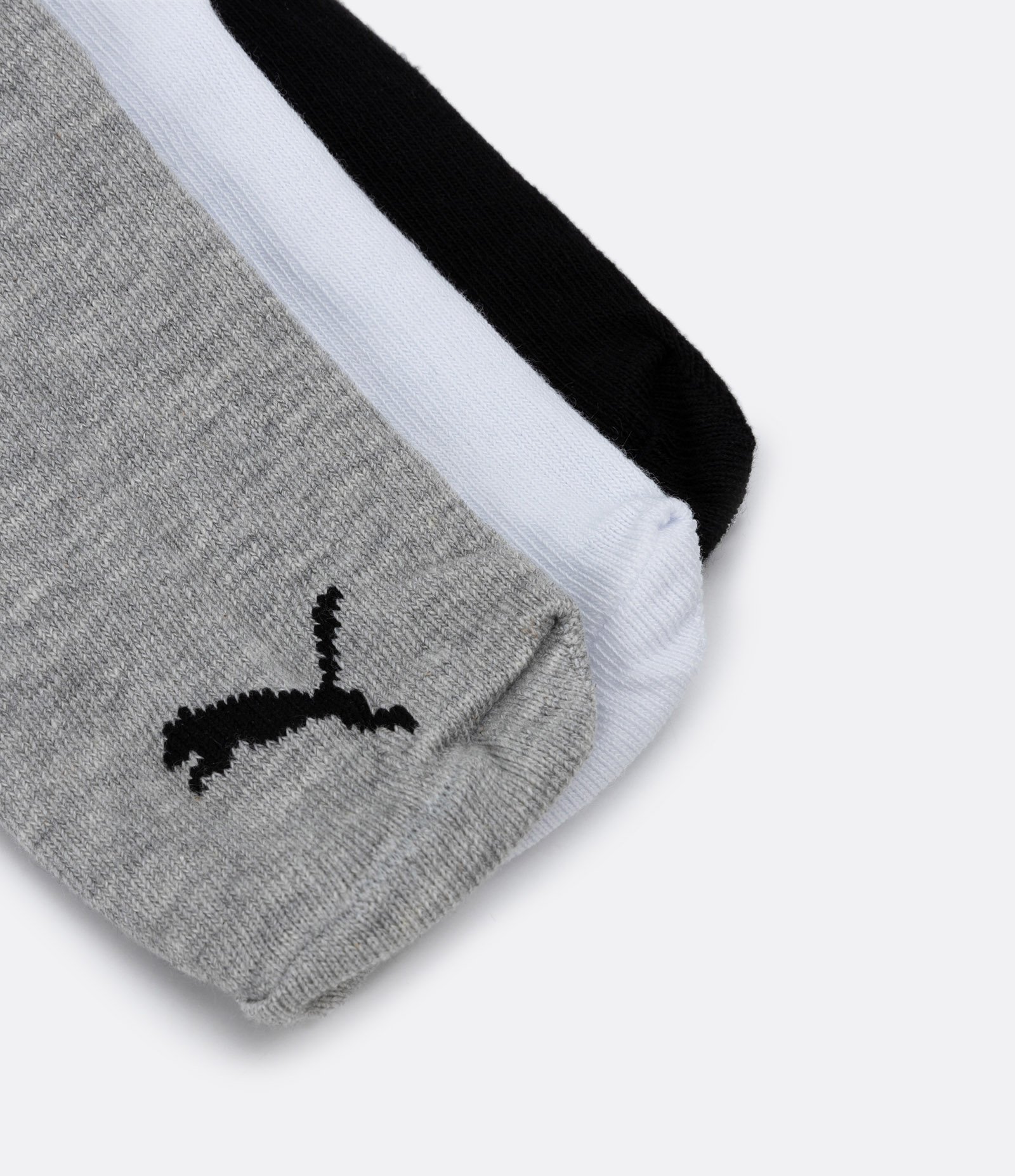 Kit 03 Pares de Meias Infantis Cano Baixo Puma- Tam 25 ao 39 Preto/ Cinza/ Branco 4