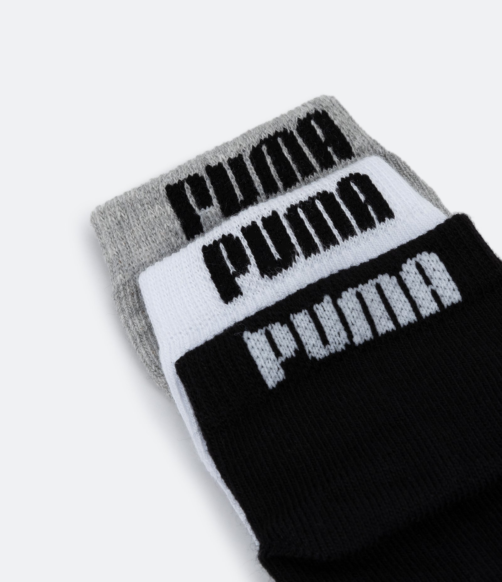 Kit 03 Pares de Meias Infantis Cano Baixo Puma- Tam 25 ao 39 Preto/ Cinza/ Branco 5