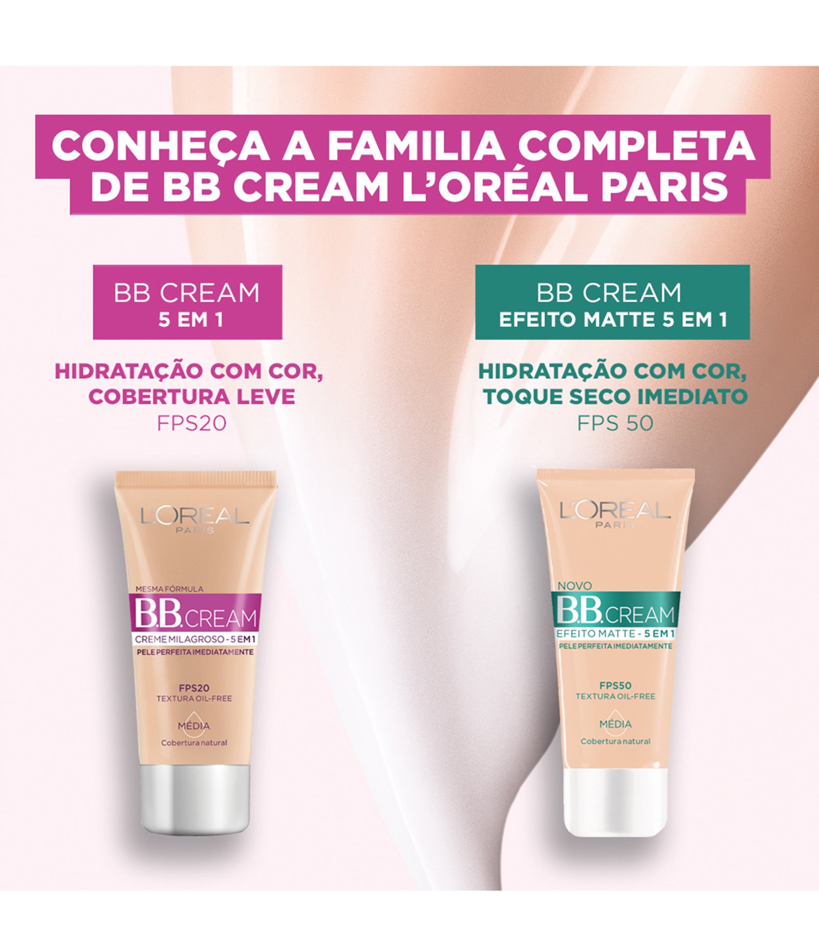 Base BB Cream L'Oréal Paris Efeito Matte FPS 50, 30ml Escura 6