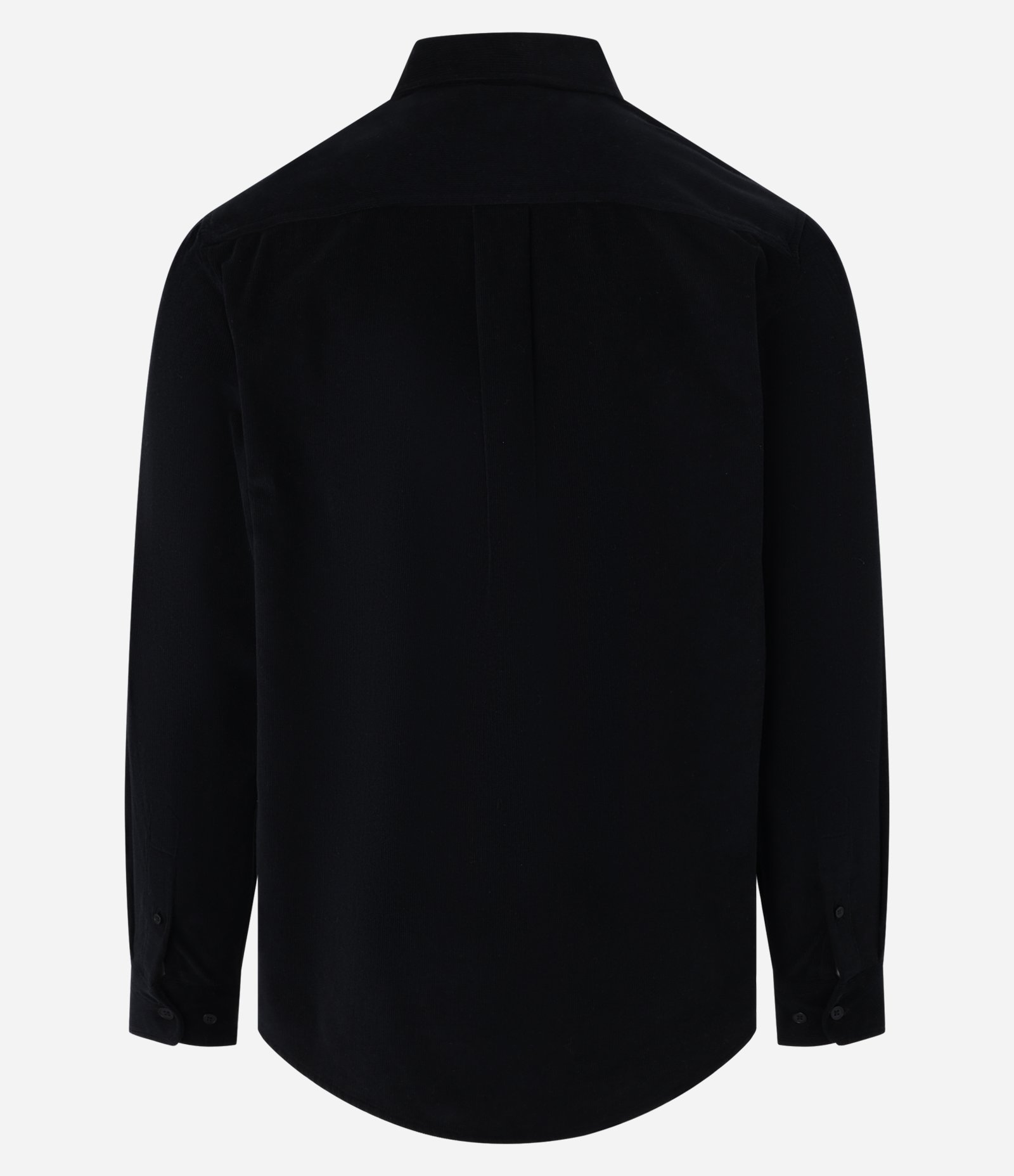 Camisa Comfort em Veludo com Bolsos Frontais Preto 5