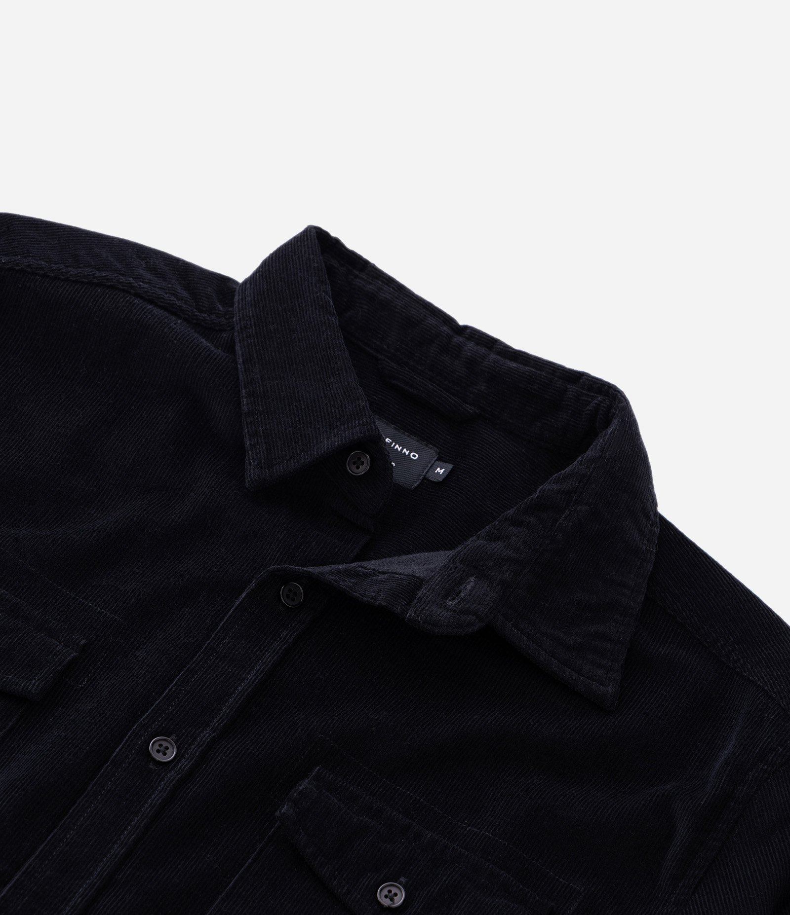 Camisa Comfort em Veludo com Bolsos Frontais Preto 11