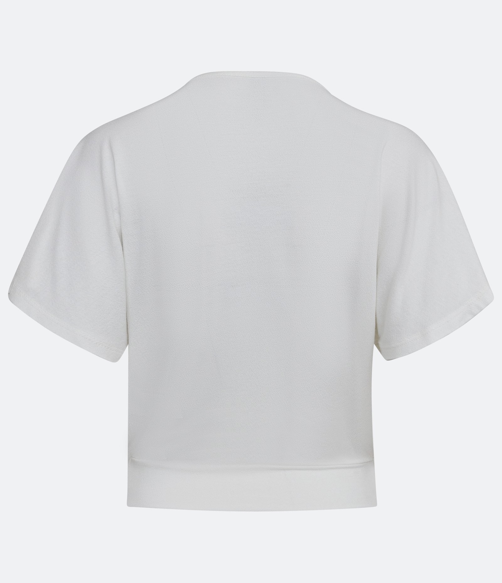 Blusa Curta em Crepe com Decote V Transpassado Branco 2